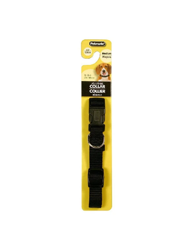 Petmate Aspen Core Black Nylon Collar 5/8 x 10-16 Inch Neck