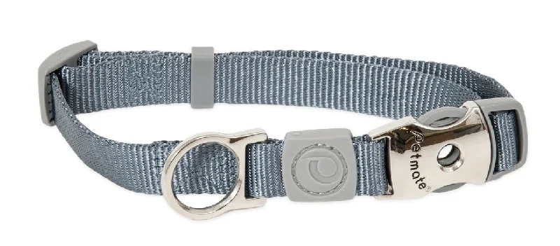 Petmate Deluxe Signature Pewter Metal Clip Collar 14-20"