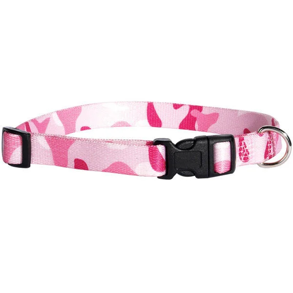 Pink And White Camo Dog Collar