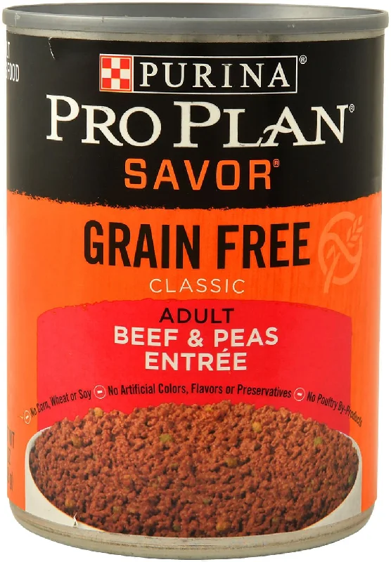 Pro Plan Savor Grain Free Canned Dog Food, Beef and Peas, 13 oz