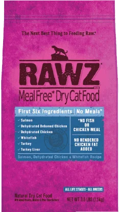 RAWZ® Salmon, Dehydrated Chicken & Whitefish Cat Food Recipe