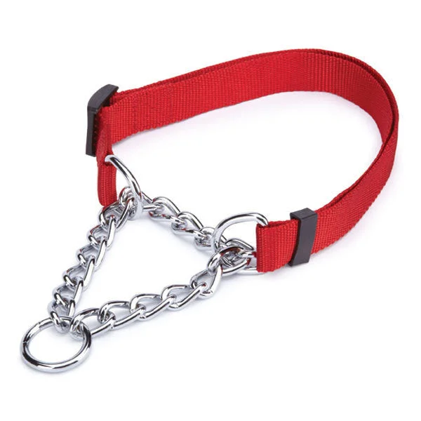 Red Guardian Gear Chain Martingale Dog Collar