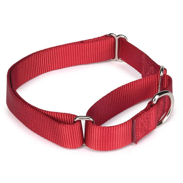 Red Nylon Soft Martingale Training Dog Collar