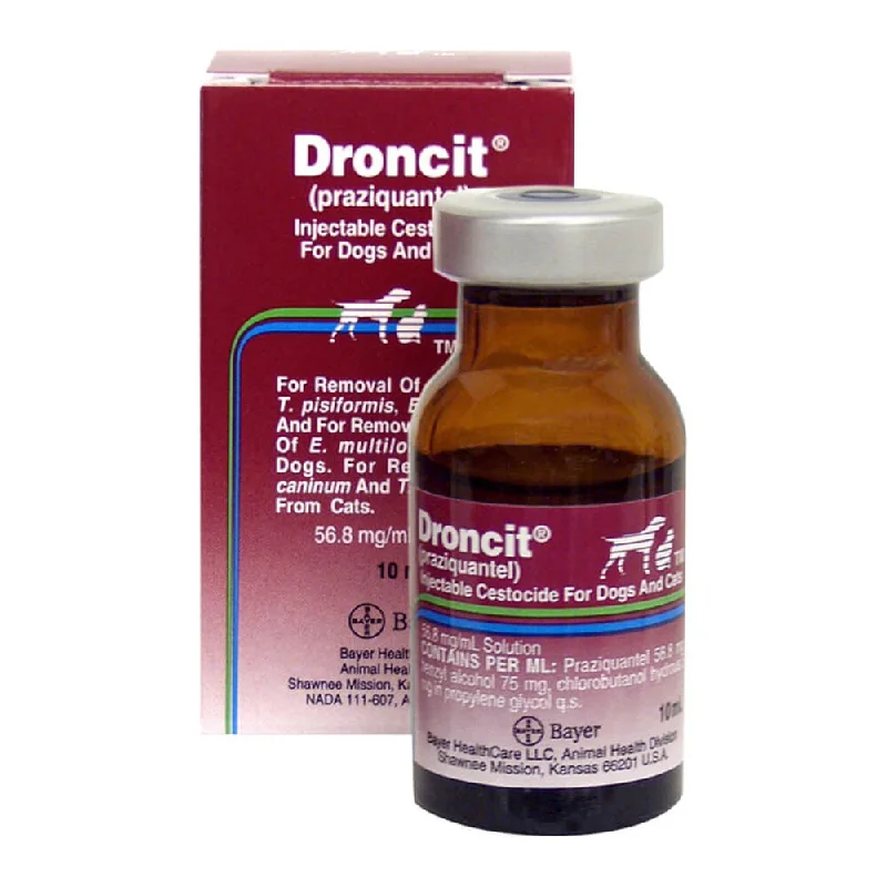 Rx Droncit (praziquantel) Injectable Cestocide for Dogs & Cats