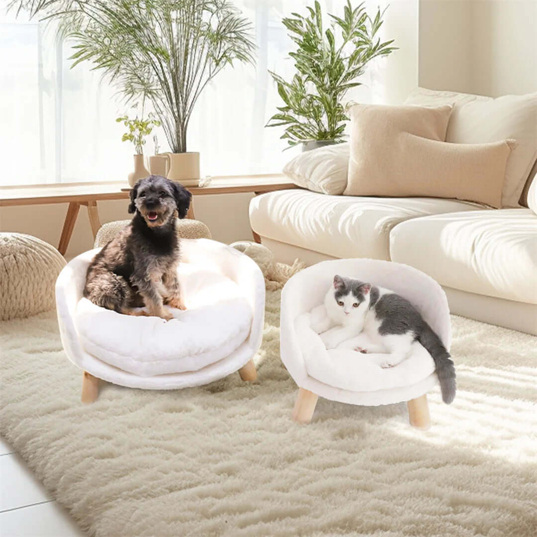 Small Pet Bed Soft Warm Plush Fabric