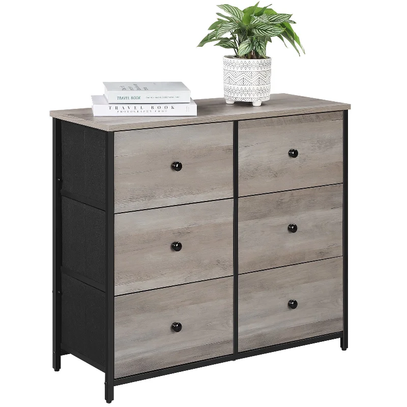 SONGMICS Dresser for Bedroom, Chest of Drawers, 6 Drawer Dresser