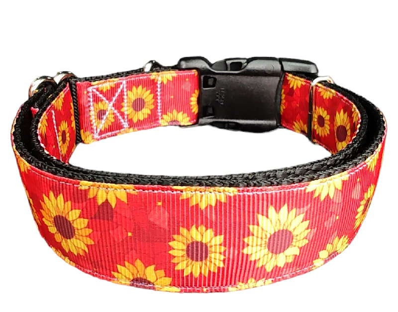 Sunflower Mosaic Nylon Dog Collar