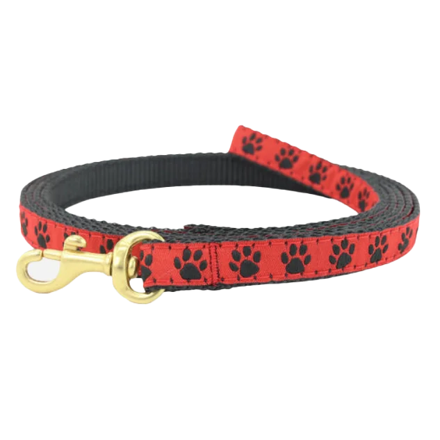 Teacup Leash | Red & Black Paw