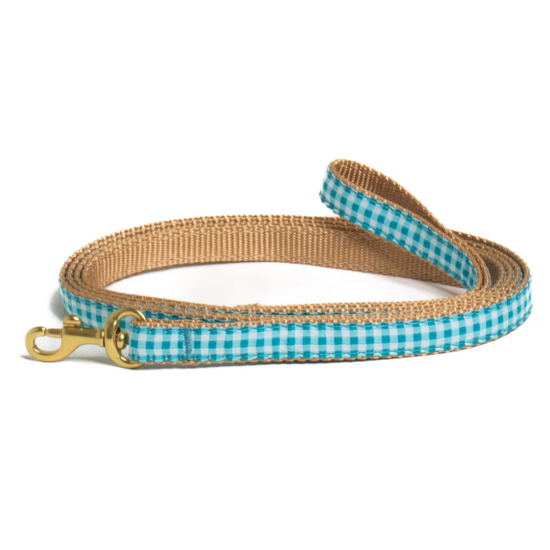 Teacup Leash | Turquoise Gingham