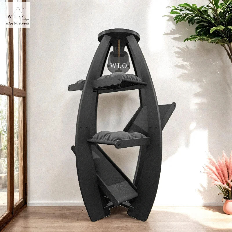 WLO® Black Circular Modern Cat Tree