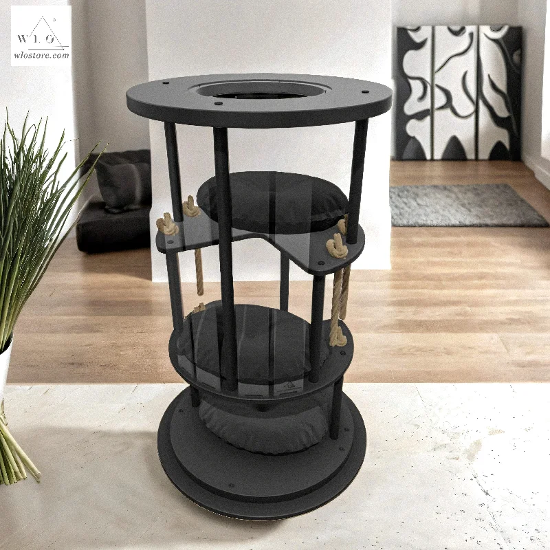 WLO® Black Ocean Gate Modern Cat Tree