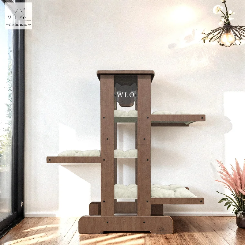 WLO® Walnut Empire Modern Cat Tree