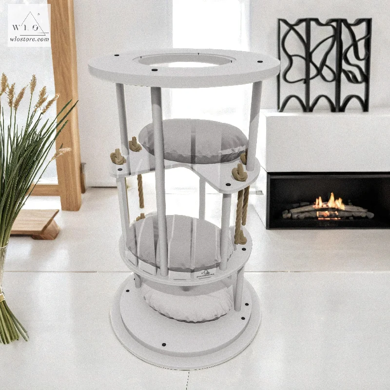 WLO® White Ocean Gate Modern Cat Tree