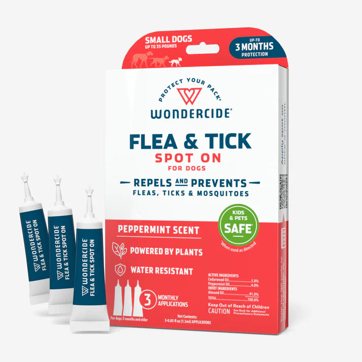 Wondercide Flea & Tick Spot On for Dogs with Natural Essential Oils - 3 mon