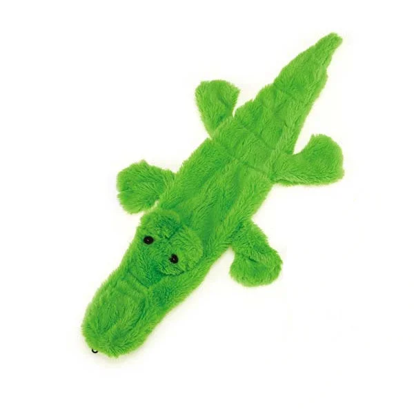 Zanies Predator Unstuffies Small Green Alligator Dog Toy