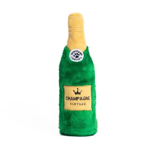 ZippyPaws Happy Hour Crusherz Champagne Plush Dog Toy (Champagne)