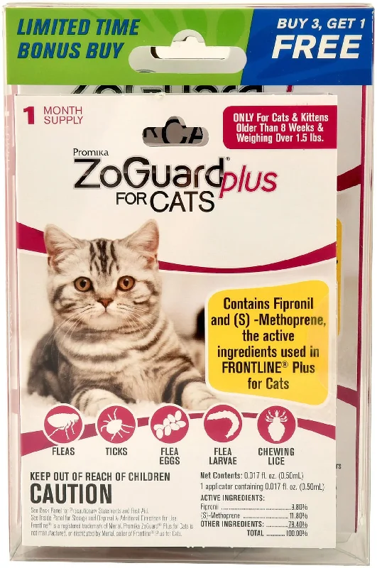 ZoGuard Plus Topical Spot-On for Cats, Bonus Pack