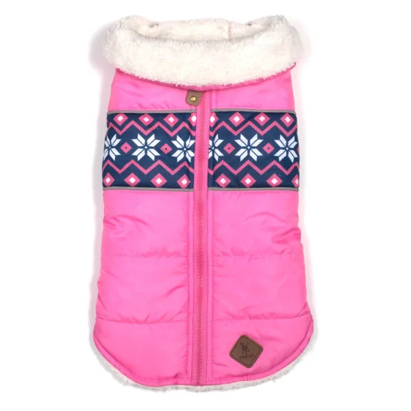 Aspen Puffer Dog Coat Pink