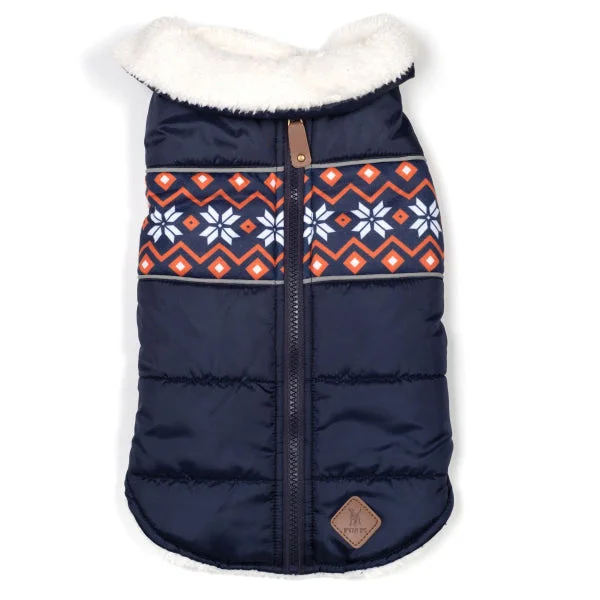 Aspen Puffer Dog Coat Navy