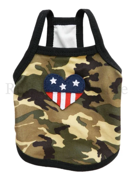 Camo Green American Summer Dog Tank