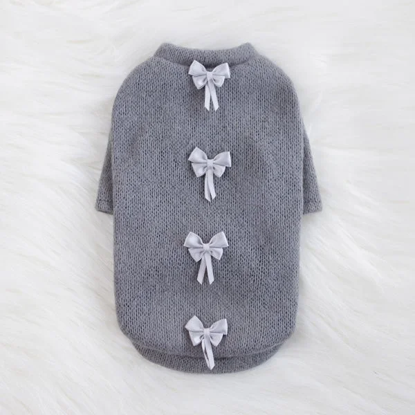 Dainty Bow Dog Sweater