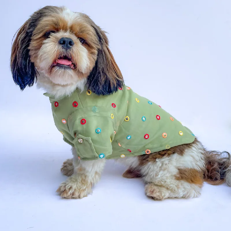 Pawgypets Festive Shirt for Dogs and Cats (Pista Green)