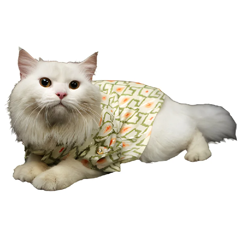 Pawgypets Heritage Kurta for Dogs and Cats (Off White/Orange)