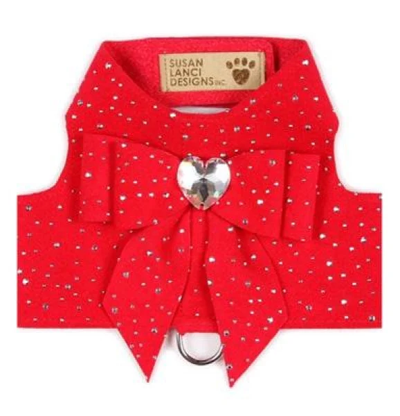 Red Bailey II Harness - Silver Stardust & Tail Bow Heart